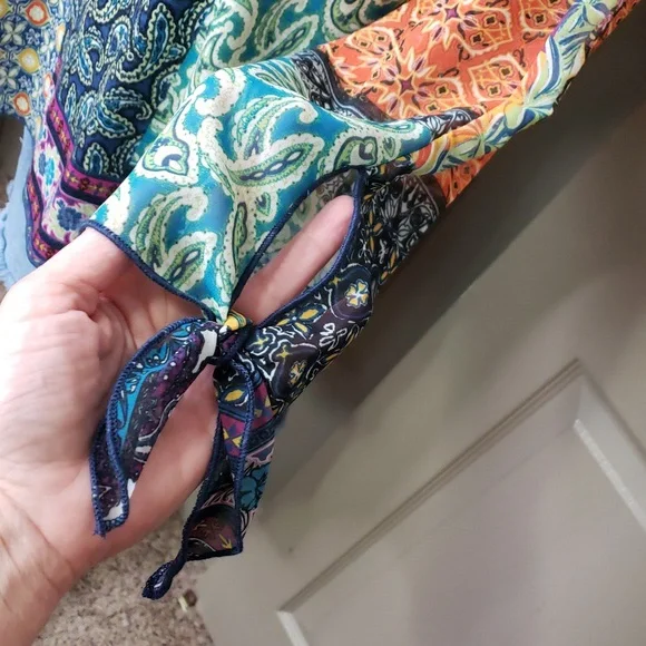 NWT Multiples Colorful Patchwork Women's Top Size Small - Picture 3 of 8